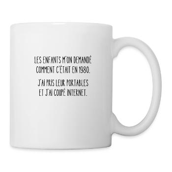 comment c'était en 1980 - Mug blanc - blanc - Droite