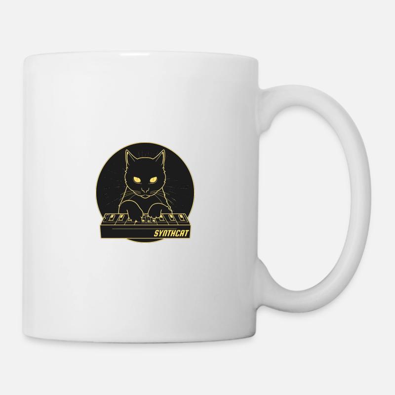 Black Synth Cat - Mug blanc - blanc