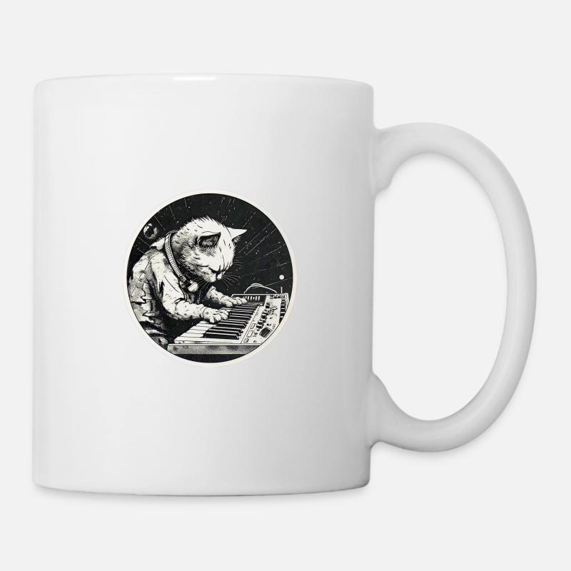 Space Synth Cat - Mug - white