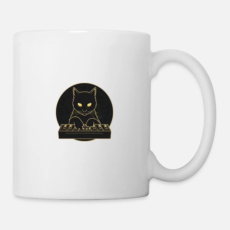 Black Synth Cat 2 - Mug blanc - blanc