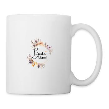 Beste Mami! Boho-Blumen-Kreis - Tasse - Weiß - Rechts