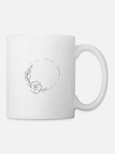 Personalisierbar Lieblicher Kranz - Tasse - Weiß