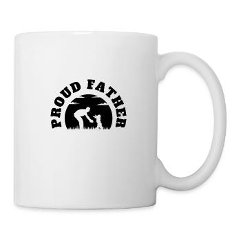 Fier Père Enfant Garçon Noir - Mug blanc - blanc - Droite