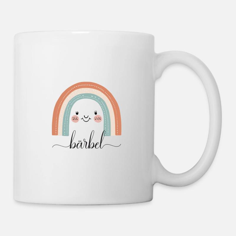 Bärbel ! Arc-en-ciel, personnalisable - Mug blanc - blanc