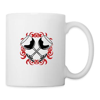 Wine glass red wine icon - Mug - white - Right