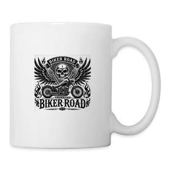 Moto Squelette : Ride ou Diable - Mug blanc - blanc - Droite