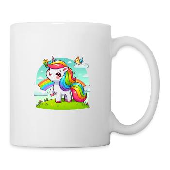Regenbogeneinhorn Design - Tasse - Weiß - Rechts