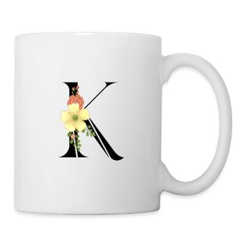 Elegant letter 'K' with flowers - Mug - white - Right