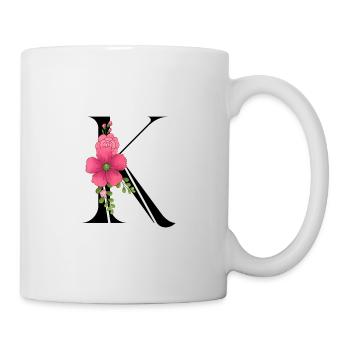 Elegant letter 'K' with flowers - Mug - white - Right