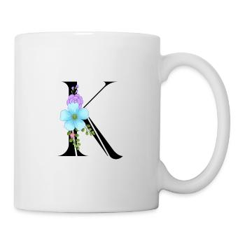 Elegant letter 'K' with flowers - Mug - white - Right