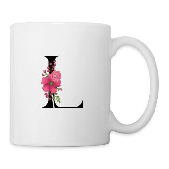 Elegant letter 'L' with flowers - Mug - white - Right