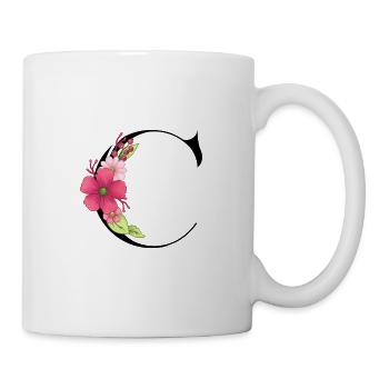 Elegant letter 'C' with flowers - Mug - white - Right