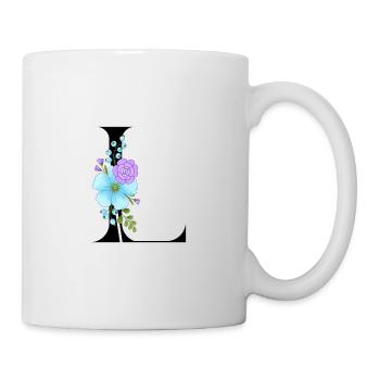 Elegant letter 'L' with flowers - Mug - white - Right