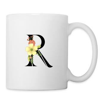 Elegant letter 'R' with flowers - Mug - white - Right