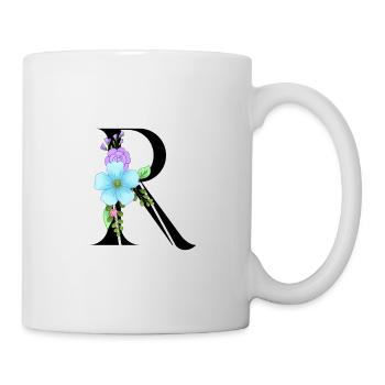 Elegant letter 'R' with flowers - Mug - white - Right