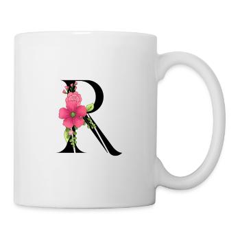 Elegant letter 'R' with flowers - Mug - white - Right