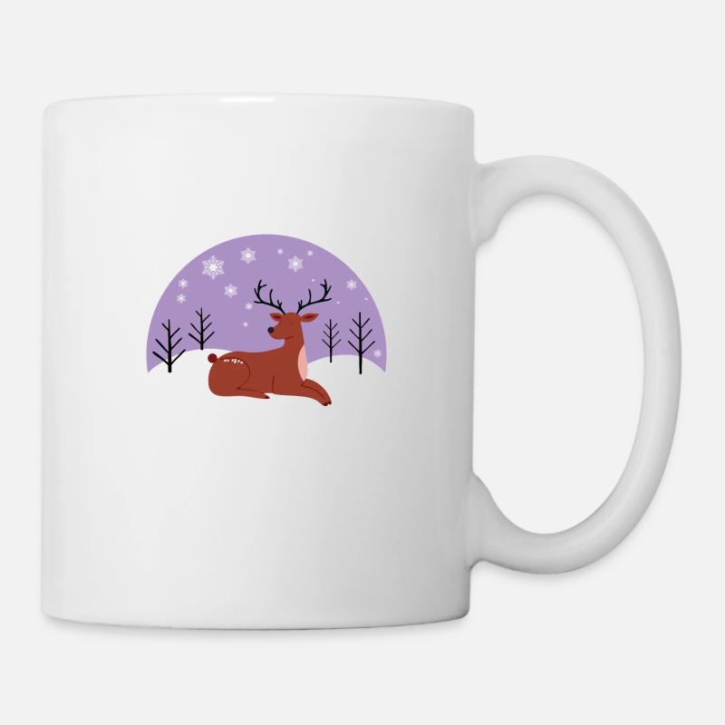 Reindeer and Snowflake - Mug - white