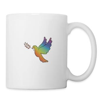 Regenbogentaube - Friedenssymbol - Tasse - Weiß - Rechts
