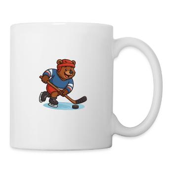 Ours de hockey sur glace - Mug blanc - blanc - Droite