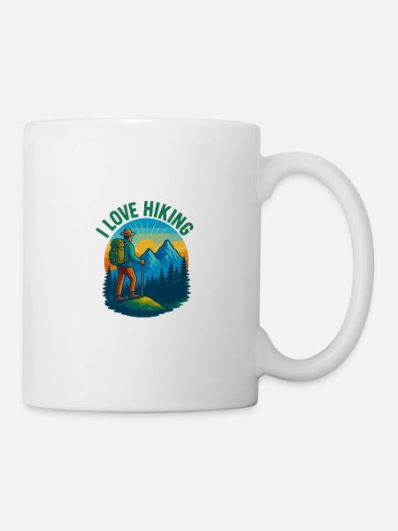 Ich liebe Wandern - Tasse - Weiß