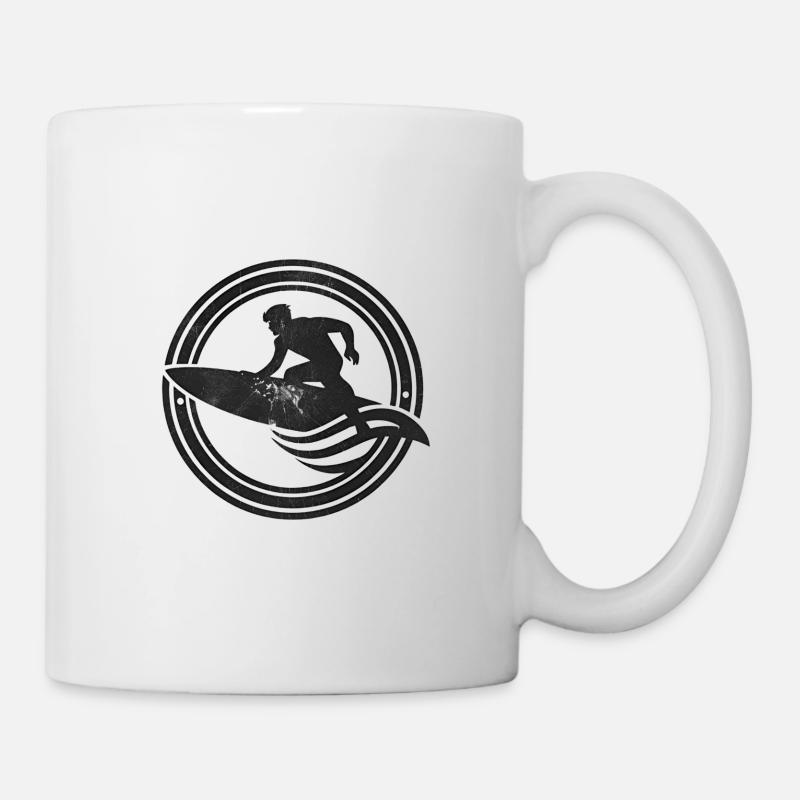 Surfer silhouette on wave - Mug - white