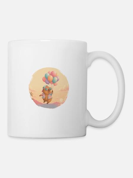Luftballons Capybara - Tasse - Weiß
