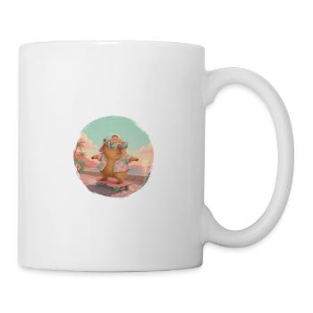 Capybara Skateboard Hawaii - Mug blanc - blanc - Droite