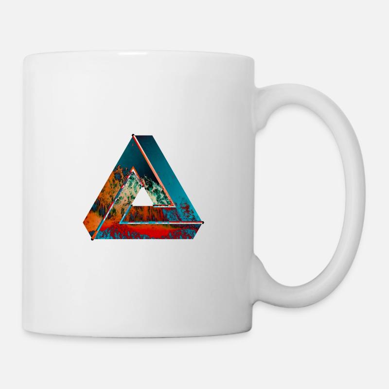 Penrose triangle optical illusion colored patterned - Mug - white