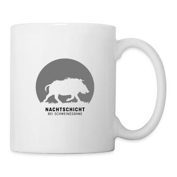 Nachtschicht bei Schweinesonne! Jäger Shirt Jaeger - Tasse - Weiß - Rechts