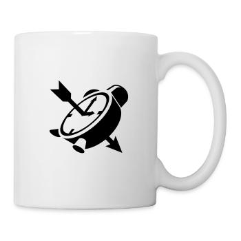 Eine Wecker mit einem Pfeil - Tasse - Weiß - Rechts