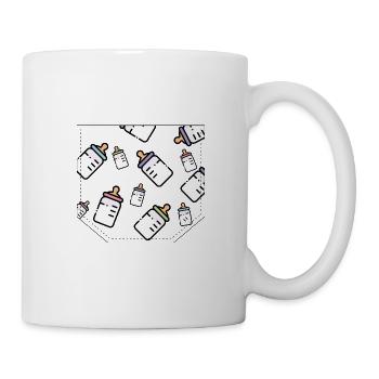 Brusttasche Babyflasche Geschenk Idee - Tasse - Weiß - Rechts