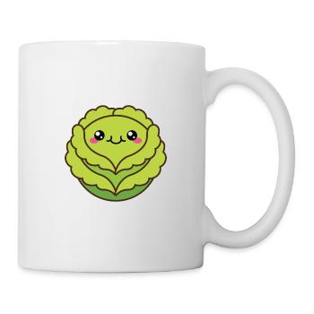 Niedlicher Kohl oder Salatkopf - Tasse - Weiß - Rechts