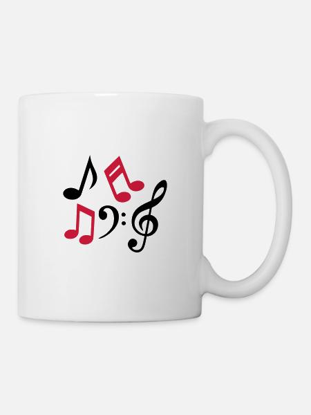 Musical notes notes clef music - Mug - white
