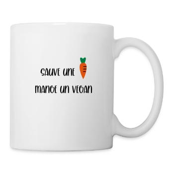 Sauve une carotte mange un vegan - Mug blanc - blanc - Droite
