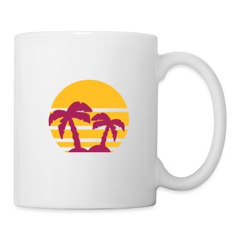 Palmen Sonnenuntergang Sommer - Tasse - Weiß - Rechts
