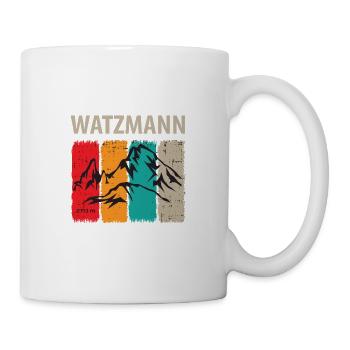 Berg Watzmann mit bunten Hintergrund - Tasse - Weiß - Rechts