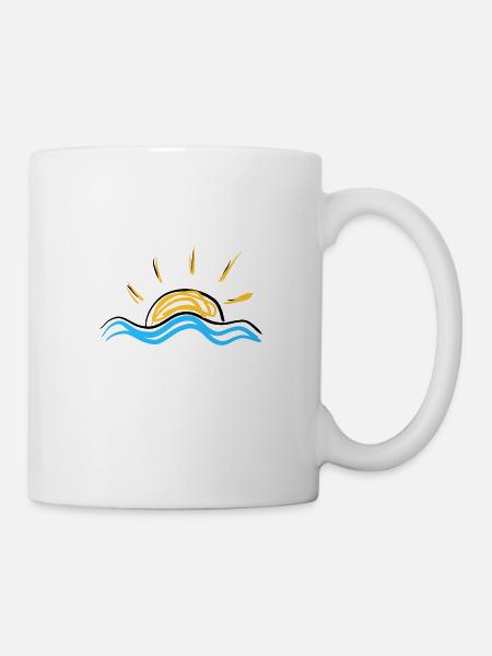 Sonne Meer - Tasse - Weiß