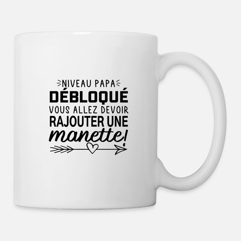 niveau papa débloqué, rajouter une manette - Mug blanc - blanc