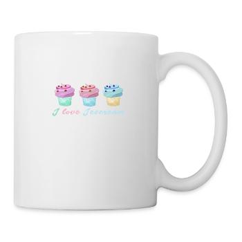 crème glacée, crème glacée, j’adore la crème glacée, pastel, cornet de crème glacée - Mug blanc - blanc - Droite