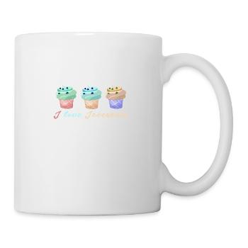 crème glacée, crème glacée, j’adore la crème glacée, pastel, cornet de crème glacée - Mug blanc - blanc - Droite