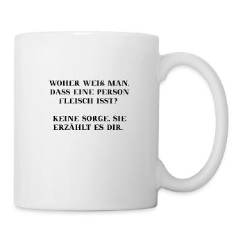 Vegan Funny Gift Idea Meat Meat Eater - Mug - white - Right