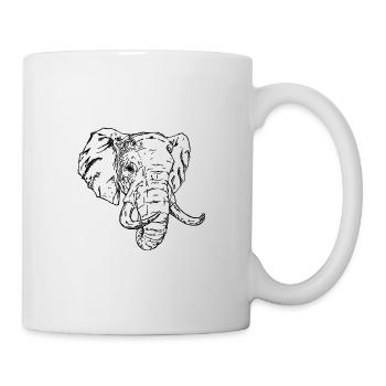 Elefant - Tasse - Weiß - Rechts