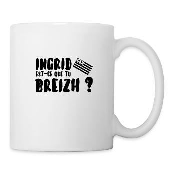 Ingrid est-ce que tu breizh? - Mug blanc - blanc - Droite