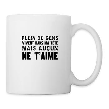 plein de gens vivent dans ma tête - Mug blanc - blanc - Droite