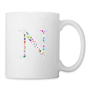 Monogramme N Heart Pattern personnalisable - Mug blanc - blanc - Droite