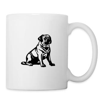 Mops Pug Hund Symbol - Tasse - Weiß - Rechts