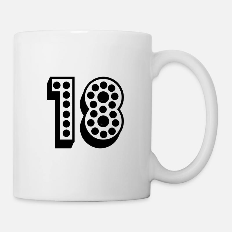 18. 18 ANS. 18e ANNIVERSAIRE. ANNIVERSAIRE 18 ANS. - Mug blanc - blanc