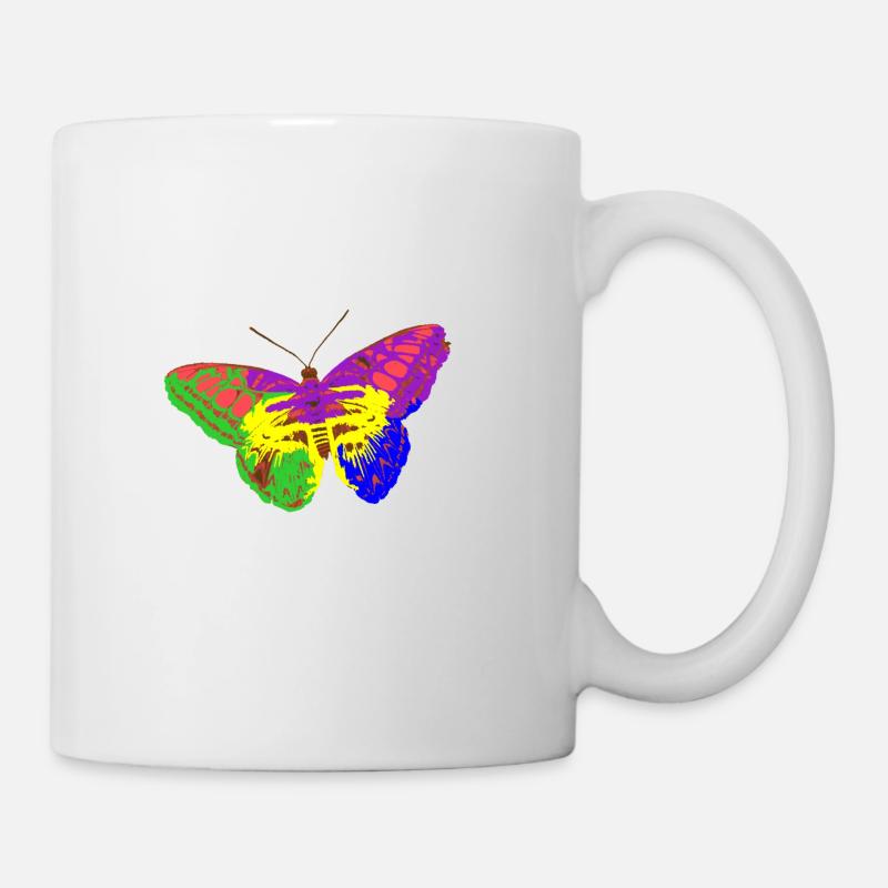 Regenbogen-Schmetterling - Tasse - Weiß