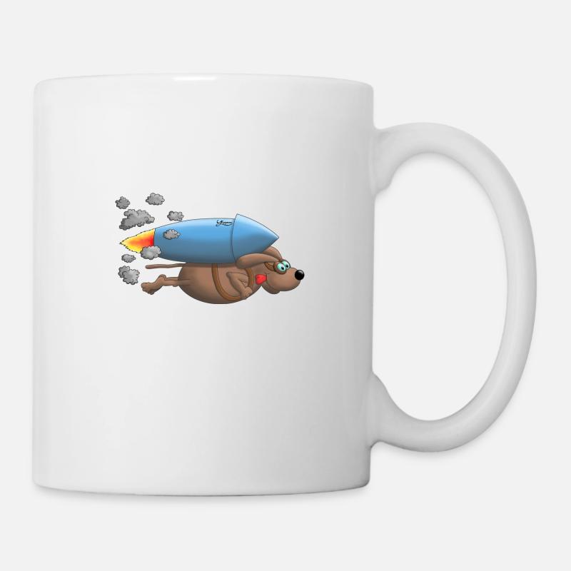 Raketen Hund - Tasse - Weiß