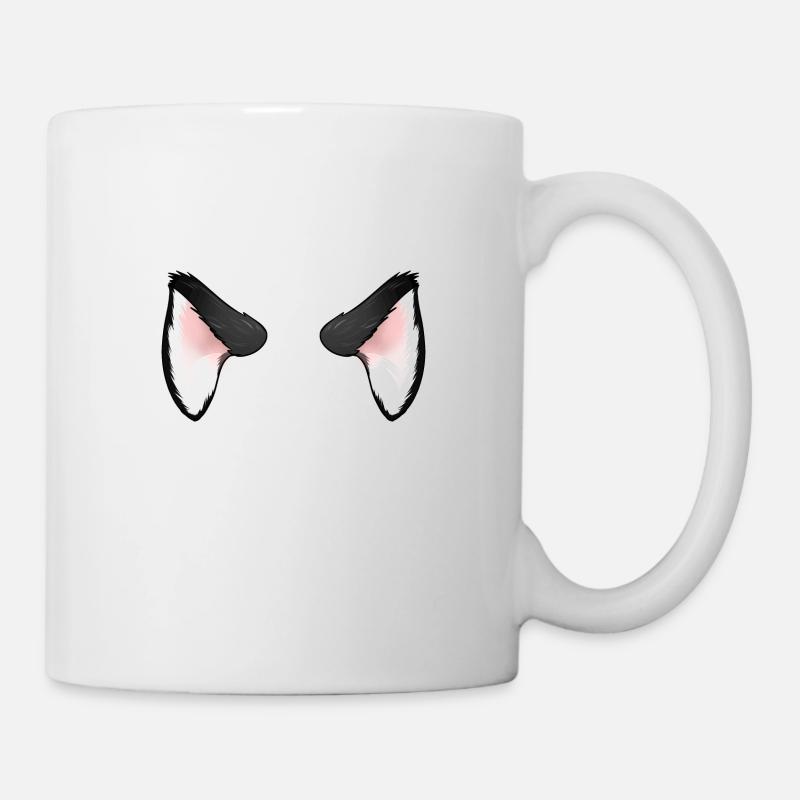 Schwarze Katzenohren - Tasse - Weiß